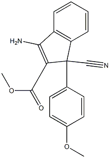 3-Amino-1-cyano-1-(4-methoxyphenyl)-1H-indene-2-carboxylic acid methyl ester Structure