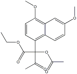 2-(4,6-Dimethoxy-1-naphtyl)-2-acetoxy-3-oxobutyric acid ethyl ester 구조식 이미지