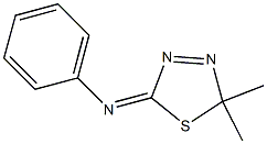 N-Phenyl-5,5-dimethyl-2,5-dihydro-1,3,4-thiadiazole-2-imine 구조식 이미지