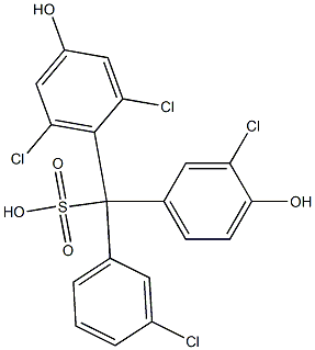 (3-Chlorophenyl)(3-chloro-4-hydroxyphenyl)(2,6-dichloro-4-hydroxyphenyl)methanesulfonic acid Structure