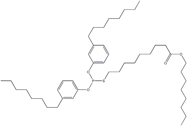 Thiophosphorous acid O,O-bis(3-octylphenyl)S-(9-octyloxy-9-oxononyl) ester 구조식 이미지