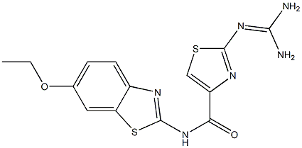 2-(Diaminomethyleneamino)-N-(6-ethoxy-2-benzothiazolyl)thiazole-4-carboxamide Structure