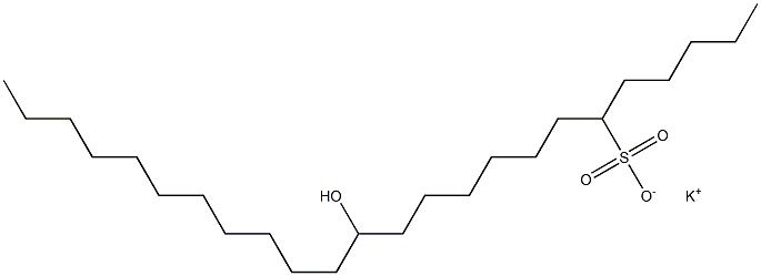 13-Hydroxytetracosane-6-sulfonic acid potassium salt 구조식 이미지