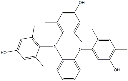 N,N-Bis(4-hydroxy-2,6-dimethylphenyl)-2-(5-hydroxy-2,4-dimethylphenoxy)benzenamine 구조식 이미지