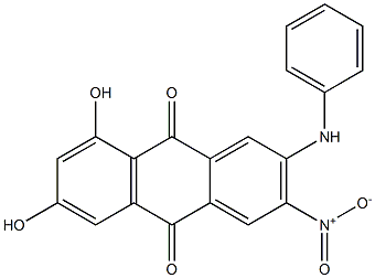 2-Anilino-6,8-dihydroxy-3-nitroanthraquinone 구조식 이미지