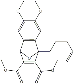 1,4-Dihydro-1-(4-pentenyl)-6,7-dimethoxy-1,4-epoxynaphthalene-2,3-dicarboxylic acid dimethyl ester 구조식 이미지