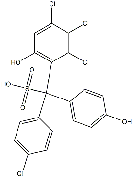 (4-Chlorophenyl)(2,3,4-trichloro-6-hydroxyphenyl)(4-hydroxyphenyl)methanesulfonic acid Structure