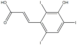 3-(3-Hydroxy-2,4,6-triiodophenyl)propenoic acid Structure