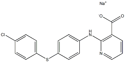 2-[p-(p-Chlorophenylthio)anilino]nicotinic acid sodium salt Structure