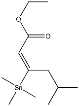 (E)-3-(Trimethylstannyl)-5-methyl-2-hexenoic acid ethyl ester 구조식 이미지