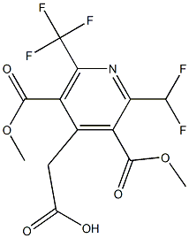 2-(Difluoromethyl)-6-(trifluoromethyl)-3-(methoxycarbonyl)-5-(methoxycarbonyl)pyridine-4-acetic acid 구조식 이미지