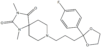 8-[3-[2-(4-Fluorophenyl)-1,3-dioxolan-2-yl]propyl]-1,3-dimethyl-1,3,8-triazaspiro[4.5]decane-2,4-dione 구조식 이미지