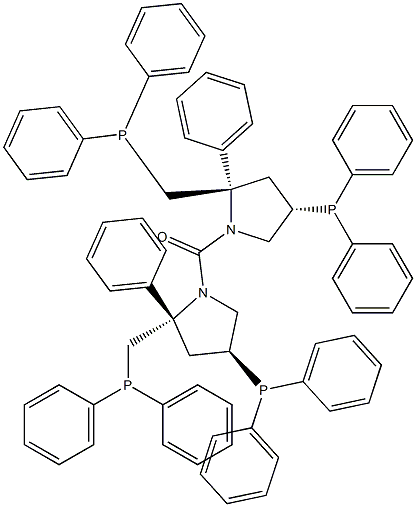 Phenyl[(2S,4S)-4-(diphenylphosphino)-2-[(diphenylphosphino)methyl]-1-pyrrolidinyl] ketone 구조식 이미지