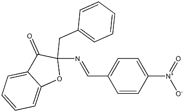 2-Benzyl-2-(p-nitrobenzylideneamino)benzofuran-3(2H)-one Structure