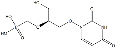 1-[(S)-3-Hydroxy-2-(phosphonomethoxy)propoxy]uracil 구조식 이미지