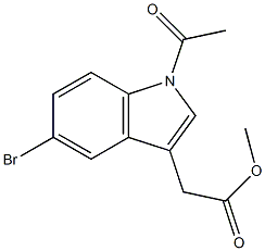 2-(1-Acetyl-5-bromo-1H-indol-3-yl)acetic acid methyl ester 구조식 이미지