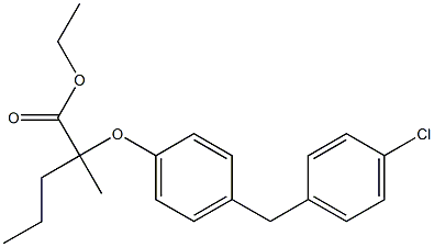 2-[4-(4-Chlorobenzyl)phenoxy]-2-methylvaleric acid ethyl ester Structure