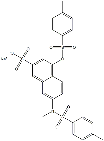 7-(N-Methyltosylamino)-4-tosyloxy-2-naphthalenesulfonic acid sodium salt 구조식 이미지