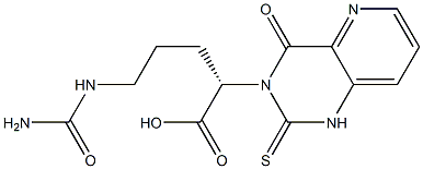 (2S)-2-[(1,2,3,4-Tetrahydro-4-oxo-2-thioxopyrido[3,2-d]pyrimidin)-3-yl]-5-ureidovaleric acid 구조식 이미지