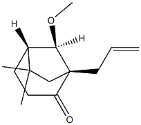 (1R,5S,8R)-8-Methoxy-6,6-dimethyl-1-(2-propenyl)bicyclo[3.2.1]octan-2-one 구조식 이미지