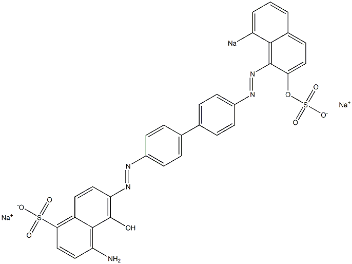 4-Amino-5-hydroxy-6-[[4'-[(2-hydroxy-8-sodiosulfo-1-naphthalenyl)azo]-1,1'-biphenyl-4-yl]azo]naphthalene-1-sulfonic acid sodium salt 구조식 이미지