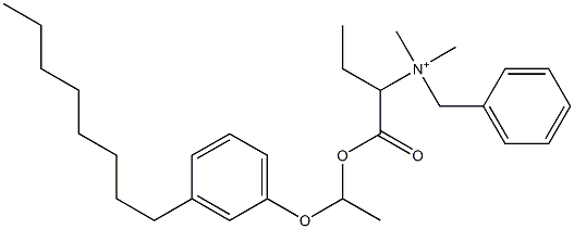 N,N-Dimethyl-N-benzyl-N-[1-[[1-(3-octylphenyloxy)ethyl]oxycarbonyl]propyl]aminium 구조식 이미지