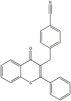 2-Phenyl-3-(4-cyanobenzyl)-4H-1-benzothiopyran-4-one 구조식 이미지