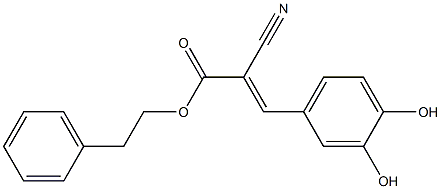 2-Cyano-3-(3,4-dihydroxyphenyl)propenoic acid phenethyl ester 구조식 이미지