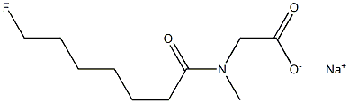 N-(7-Fluoroheptanoyl)-N-methylglycine sodium salt Structure