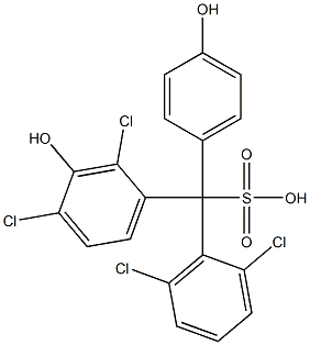 (2,6-Dichlorophenyl)(2,4-dichloro-3-hydroxyphenyl)(4-hydroxyphenyl)methanesulfonic acid 구조식 이미지