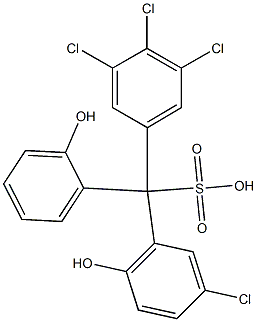 (3-Chloro-6-hydroxyphenyl)(3,4,5-trichlorophenyl)(2-hydroxyphenyl)methanesulfonic acid 구조식 이미지