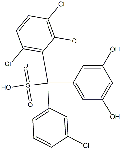 (3-Chlorophenyl)(2,3,6-trichlorophenyl)(3,5-dihydroxyphenyl)methanesulfonic acid Structure