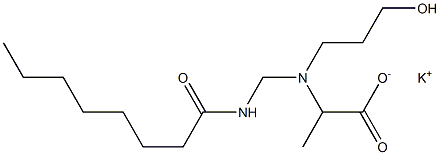 2-[N-(3-Hydroxypropyl)-N-(octanoylaminomethyl)amino]propionic acid potassium salt 구조식 이미지