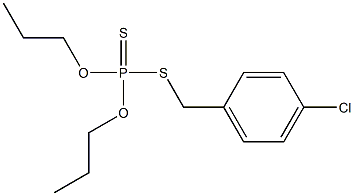 Dithiophosphoric acid O,O-dipropyl S-(p-chlorobenzyl) ester 구조식 이미지