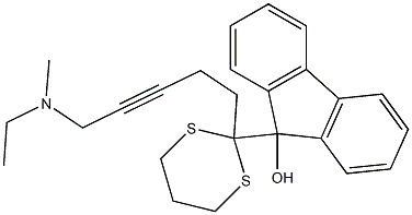 9-[2-[5-(N-Ethyl-N-methylamino)-3-pentynyl]-1,3-dithian-2-yl]-9H-fluoren-9-ol Structure