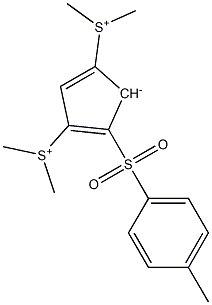 4-(4-Methylphenyl)sulfonyl-1,3-bis(dimethylsulfonio) cyclopentadienide 구조식 이미지