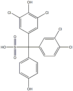 (3,4-Dichlorophenyl)(3,5-dichloro-4-hydroxyphenyl)(4-hydroxyphenyl)methanesulfonic acid Structure