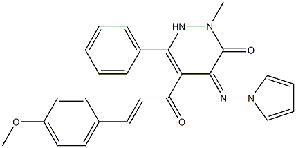 4-Pyrrolizino-5-[1-oxo-3-(4-methoxyphenyl)-2-propenyl]-2-methyl-6-phenylpyridazin-3(2H)-one Structure