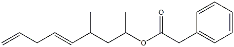 Phenylacetic acid 1,3-dimethyl-4,7-octadienyl ester 구조식 이미지