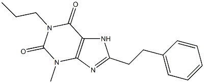 3-Methyl-1-propyl-8-(2-phenylethyl)xanthine 구조식 이미지