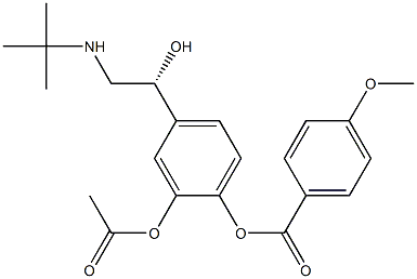 4-Methoxybenzoic acid 2-(acetyloxy)-4-[(R)-2-[(1,1-dimethylethyl)amino]-1-hydroxyethyl]phenyl ester Structure