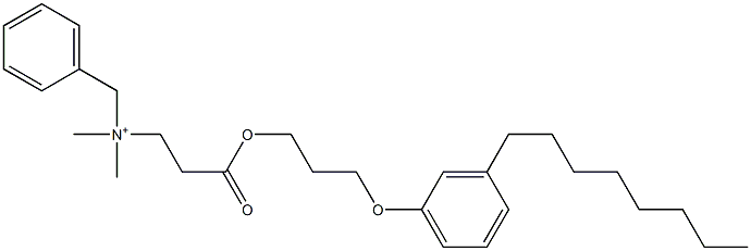 N,N-Dimethyl-N-benzyl-N-[2-[[3-(3-octylphenyloxy)propyl]oxycarbonyl]ethyl]aminium 구조식 이미지