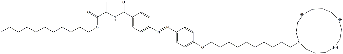 2-[4-[4-[10-(1,4,8,11-Tetraazacyclotetradecan-1-yl)decyloxy]phenylazo]benzoylamino]propanoic acid undecyl ester 구조식 이미지