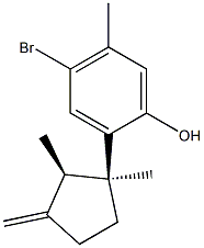 4-Bromo-2-[(1S,2R)-1,2-dimethyl-3-methylenecyclopentyl]-5-methylphenol 구조식 이미지