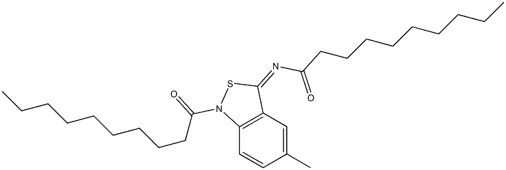 5-Methyl-1-decanoyl-3(1H)-decanoylimino-2,1-benzisothiazole 구조식 이미지