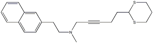 5-(1,3-Dithian-2-yl)-N-methyl-N-[2-(2-naphthalenyl)ethyl]-2-pentyn-1-amine 구조식 이미지