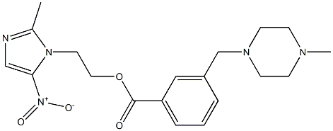2-Methyl-5-nitro-1H-imidazole-1-ethanol 3-[(4-methylpiperazin-1-yl)methyl]-benzoate 구조식 이미지
