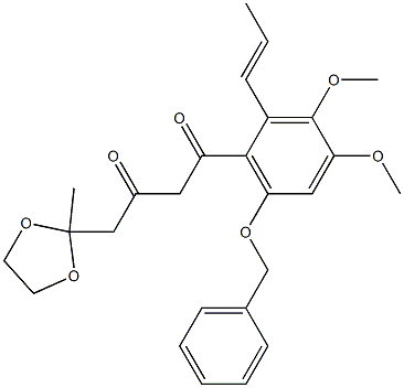 1-[2-[(E)-1-Propenyl]-3,4-dimethoxy-6-(benzyloxy)phenyl]-4-(2-methyl-1,3-dioxolan-2-yl)-1,3-butanedione Structure