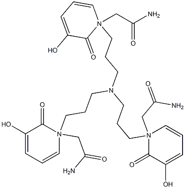 N,N',N''-[Nitrilotris(3,1-propanediyl)]tris(1,2-dihydro-3-hydroxy-2-oxopyridine-1-acetamide) Structure