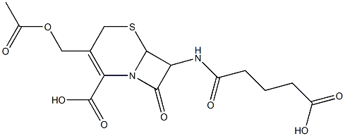 3-Acetoxymethyl-7-(4-carboxybutyrylamino)-8-oxo-5-thia-1-azabicyclo[4.2.0]oct-2-ene-2-carboxylic acid Structure